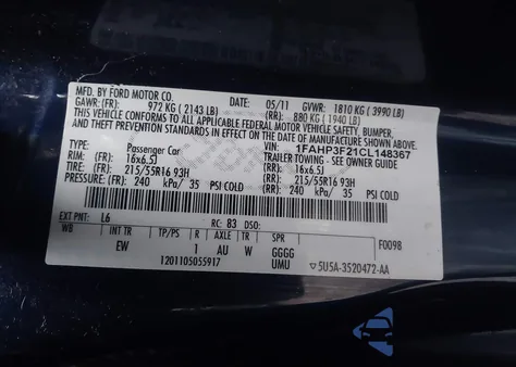 2012 Ford Focus Se из США, поврежденный, VIN 1FAHP3F21CL148367